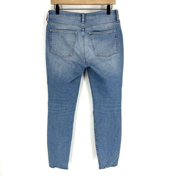 J Crew Jeans Size 28 Womens Blue 9" High Rise Toothpick Raw Hem Hamden Wash - Picture 5 of 12